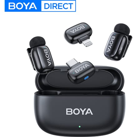 BOYA Mini Draadloze Lavalier Microfoon voor iPhone 15/16 Serie Android Type-C Smartphones Mirroless Camera Video-opname 20(1TX-1RX-CC)Type-c