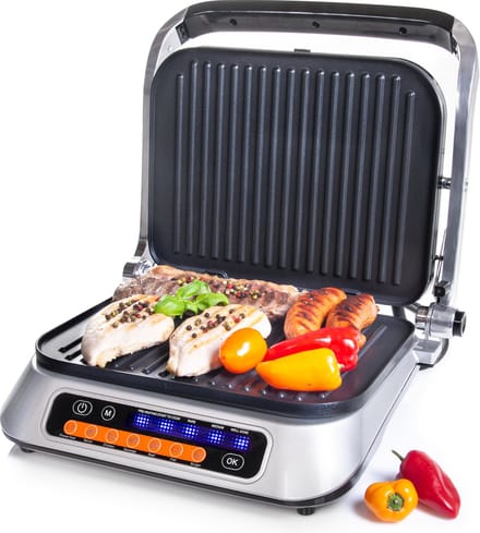 TZS First Austria Contactgrill - 2100 W - Tosti apparaat - Grill - Panini Grill - RVS