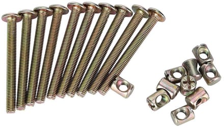 ZEYNOMAX- Meubelbout 60mm - M6 Bouten/Moeren - Schroeven - Multifunctioneel - Geschikt voor Meubels - Set van 10