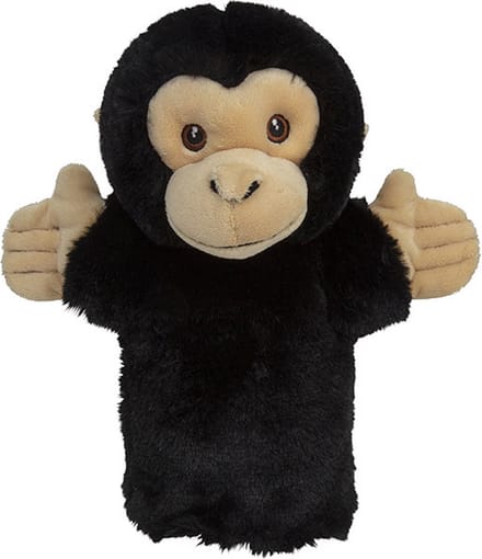 Nature Planet Handpop aap - chimpansee - zwart - 23 cm - poppenkast poppen
