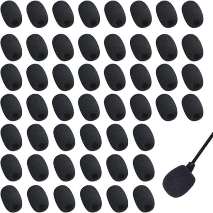 Popschild voor Microfoon - 50 stuks Zwart - Mini Schuim Microfoon Ruisfilter