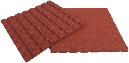 Wovar Rubberen tegel Rood 50 x 50 x 2.5 cm Dempende Valtegels | Per stuk