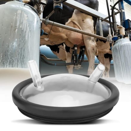 Plastic Transparant Melkemmer Deksel En Pakking Voor Melkmachine Twee Open Deksel gray