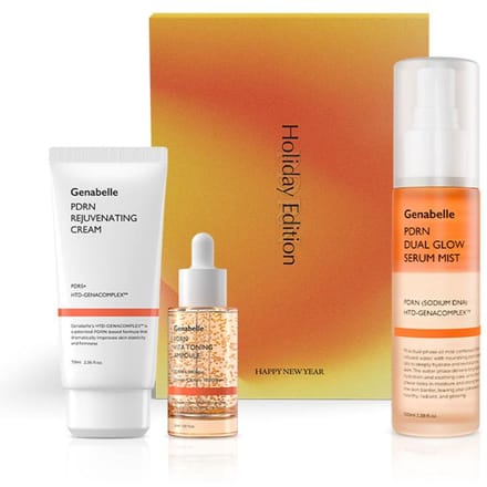 Ensemble de soins Genabel PDRN Radiance & Raffermissant 3 Pièces orange