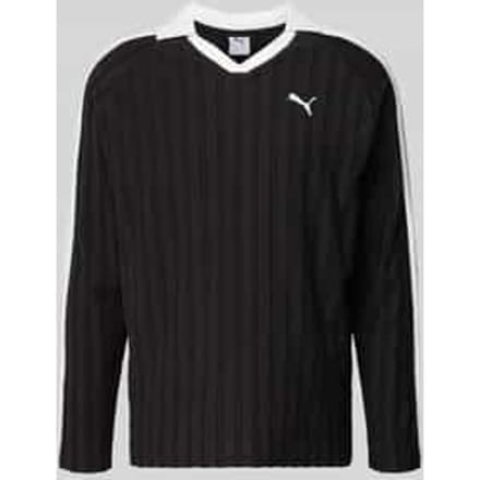 Relaxed fit polo-shirt met lange mouwen met Labelstitching