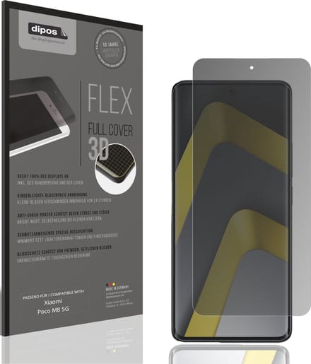 dipos FLEX – Matte Privacy Screenprotector geschikt voor Xiaomi Poco M8 5G | Volledige Schermbescherming | Case-Friendly
