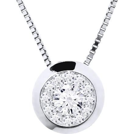 Collar Diamonds 0,15 Cts Serti Illusion 18K wit