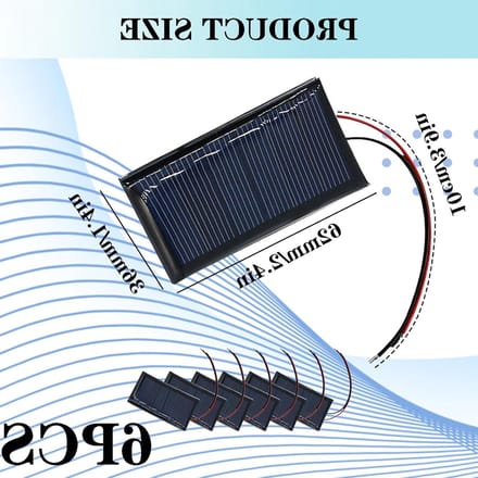 Zonnepaneel Set - Mini Zonnecellen - Elektronica Experimenten - Zeer Efficiënte Omzetting - 6 Stuks - Zwart