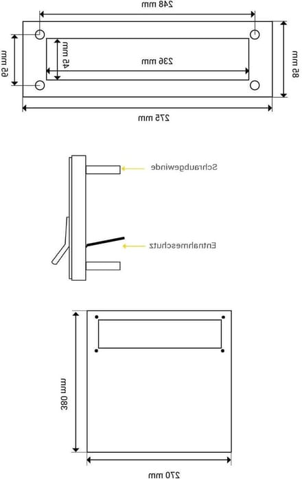 C-050 roestvrijstalen omheining doorwerp brievenbus - LETTERBOX24.de