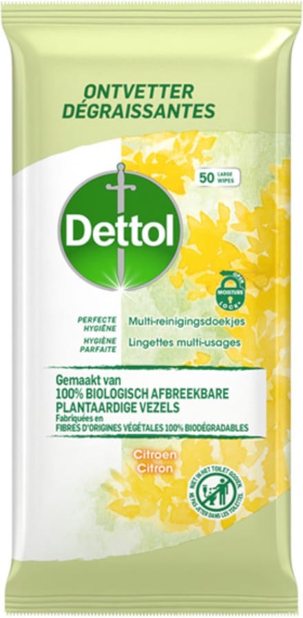Dettol Schoonmaakdoekjes Bio afbreekbaar Citrus - 50 stuks