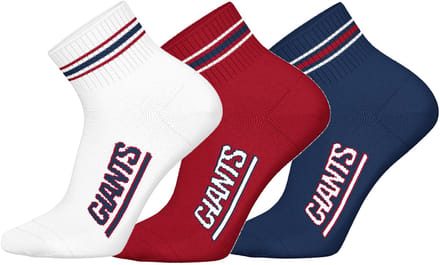 NFL NY GIANTS Quarter Socks - 3-pack - Wit/Rood/Blauw - Maat 35/38