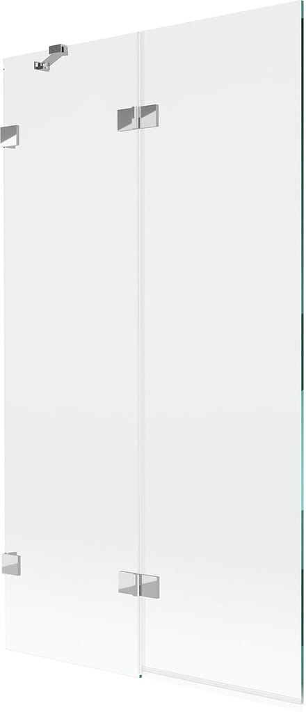 Mexen Lunar tweevleugelig badwand links 100 x 150 , transparant, chroom - 897-100-100-01-00-L