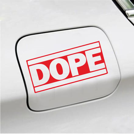 Bumpersticker - Dope - 7,4 X 14,8 - Rood