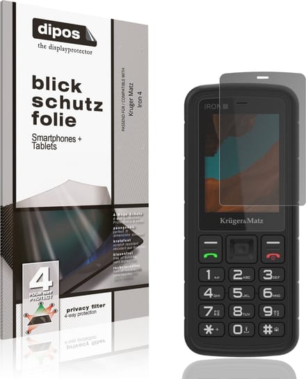 dipos – Matte Privacy Screenprotector geschikt voor Kruger Matz Iron 4 | Anti-Spy Beschermfolie