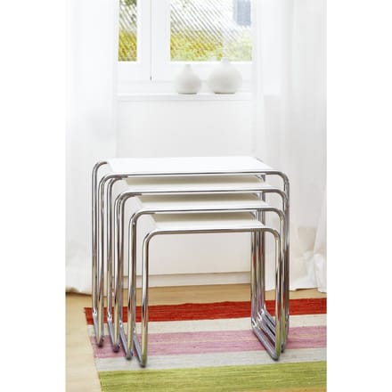 Thonet - B9 Bijzettafel - gelakt wit - a (45 x 45 x 39 cm)