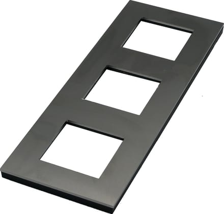 Niko - Afdekplaat drievoudig horizontaal 71MM stainless steel - 150-76700