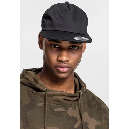 Flexfit - Unstructured 5-Panel Snapback black one size Snapback Pet - Zwart