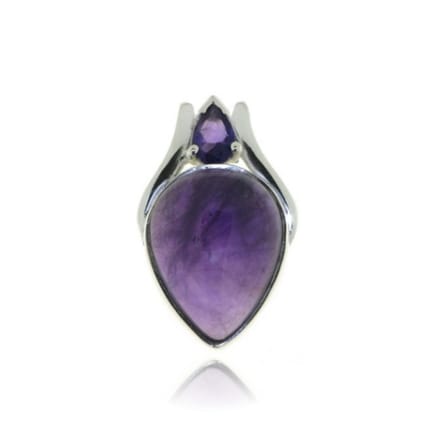 SilverGems Zilveren hanger met druppelvormige Amethist edelsteen