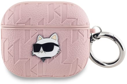 Karl Lagerfeld Monogram Choupette Head case for AirPods 3 - pink