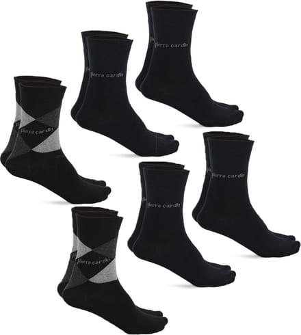 6 Paar heren sokken. Zwart design. Maat 39-42