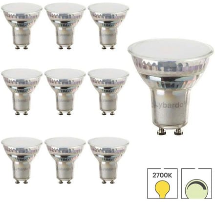 Lybardo - GU10 LED Lamp - 10-pack - 4.8W Dimbaar - 2700K Warmwit Licht