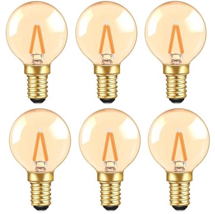 G40 Vintage LED Gloeilampen 1W - 2200K Warmwit - Set van 6 - E14