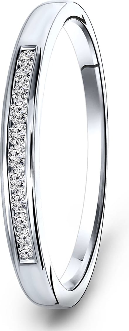 Miore Pure Ring Dames - 14 Karaat Witgoud - Met Diamanten - Handgemaakt - Maat 54