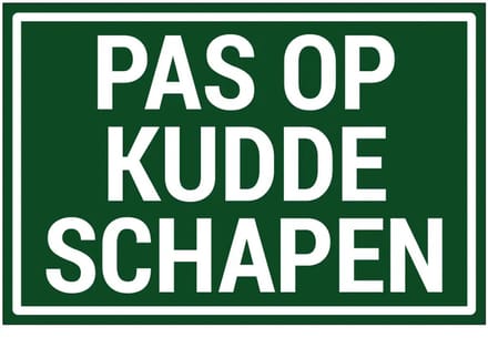 Pas op kudde schapen bord | gecoat dibond materiaal | 45 x 30 cm