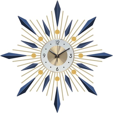 Klok - Wandklok Modern - Klokken - Industrieel - Wit en Blauw