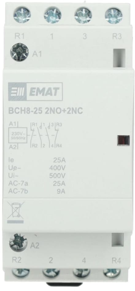 EMAT magneetschakelaar 230/400V 25A 2 maak en 2 verbreek (85010013)