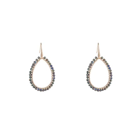 Day&Eve by Go Dutch Label Oorhangers Open Druppel Smal Forest Green