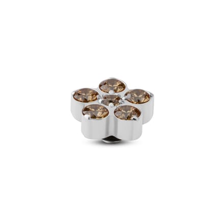 Melano Twisted Frozen Star CZ Steentje Champagne Zilver