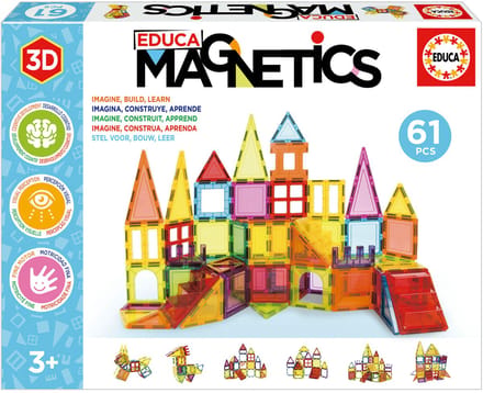 Educa - Magnetics - Magnetic Tiles - Magnetische panelen - Magnetische tegels - 61 stuks