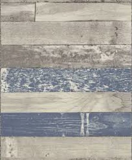 Blauw Hout behang dubbelbreed houtprint 940824