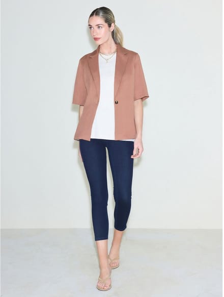 Next - Dames - Cropped jersey denim legging - Blauw