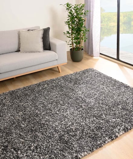 Hoogpolige loper - Blend zwart/grijs 80x250