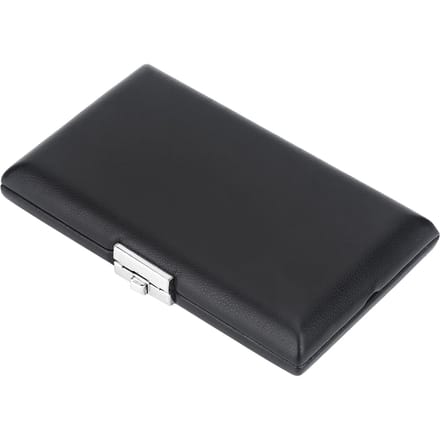 PU Leer Cover Zwart Fagotrietjes Container Doos Koffer met Sleuven voor 6 stuks Rietjes black
