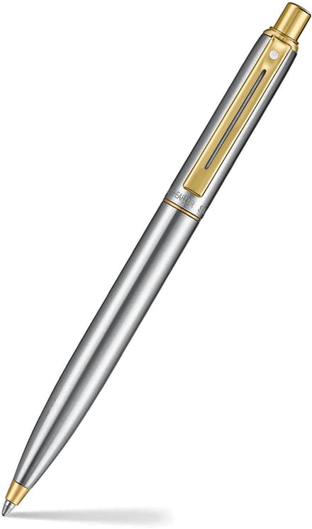 Sheaffer balpen - Sentinel 333 - geborsteld chroom en PVD goudkleurige afwerking