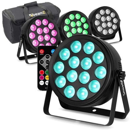 BeamZ set van 4 BCC145 LED PAR in flightbag - PAR spot met 14x 4W LED’s - RGBW