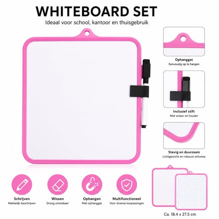 Whiteboard set Roos 18,4 x 27,5cm