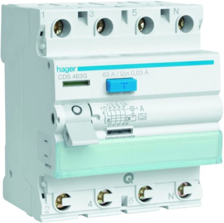 Hager CDS463G HAGER ALS 4P 63A 30mA KL-A QB