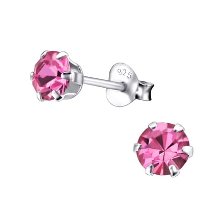 Amanto Oorbellen Elka Roze - 925 Zilver E-Coating - ∅5mm