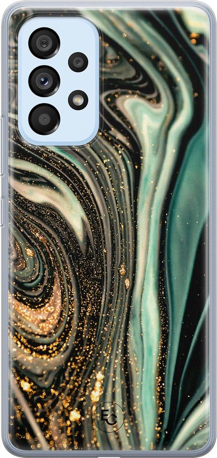Hoesje geschikt voor Samsung Galaxy A33 - Marble khaki - Soft Case - TPU - Marmer - Multi - ELLECHIQ