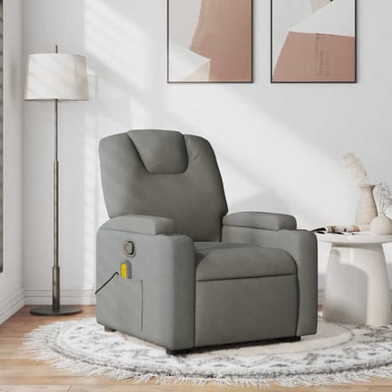 Vidaxl Klapbare Massagestoel, Donkergrijs, Bekleed met Stof