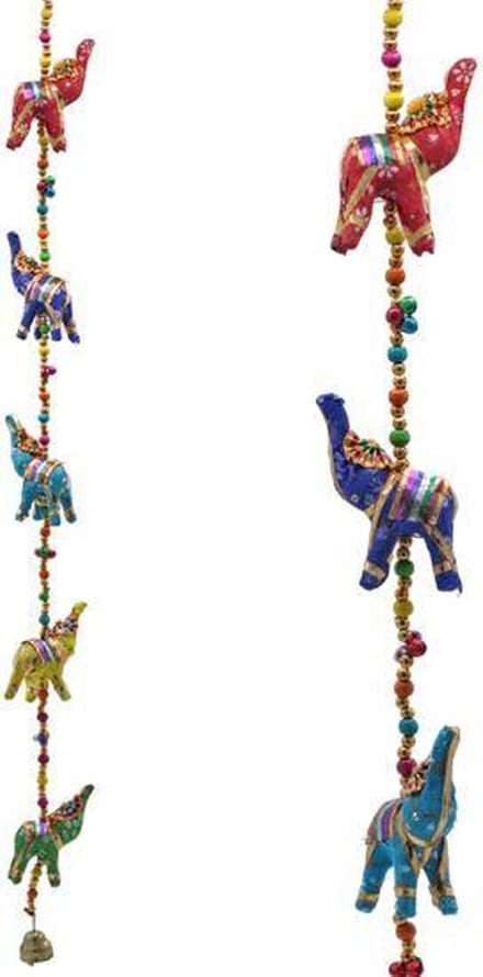 Yogi & Yogini naturals Decoratieve slinger stoffen Olifantjes (80 cm)