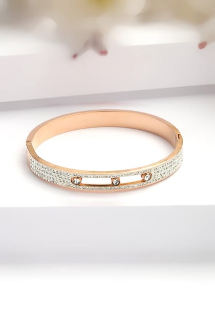 AVANT-GARDE PARIS Diva Collection Bangle - Classy Roségoud met Zilver - 1 stuk - Clip Lock Sluiting