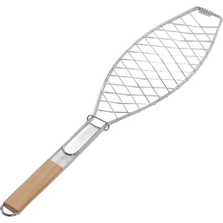 Roestvrij Staal Vis Grillmand Compact Makkelijk Op te Bergen Grillmand met Handvat voor Buiten white