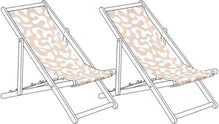 ANZIO/AVELLINO - Set van 2 hoezen - Abstract/Beige - Polyester