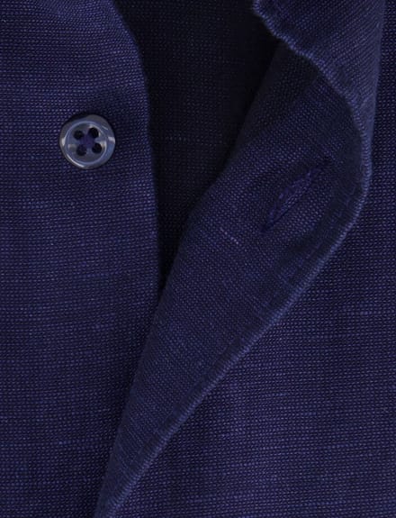 Eterna overhemd korte mouw donkerblauw