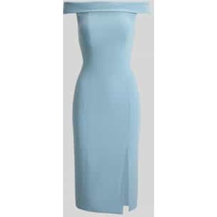 Nauwsluitende cocktailjurk met carmenhals model 'WOVEN-BODYCON-DRESSES'